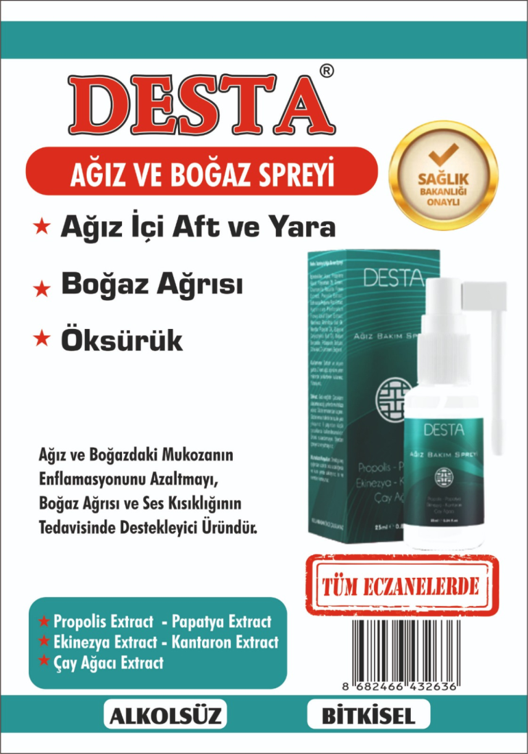 DESTA SPREY - SES KISIKLIĞI - BOĞAZ AĞRISI 